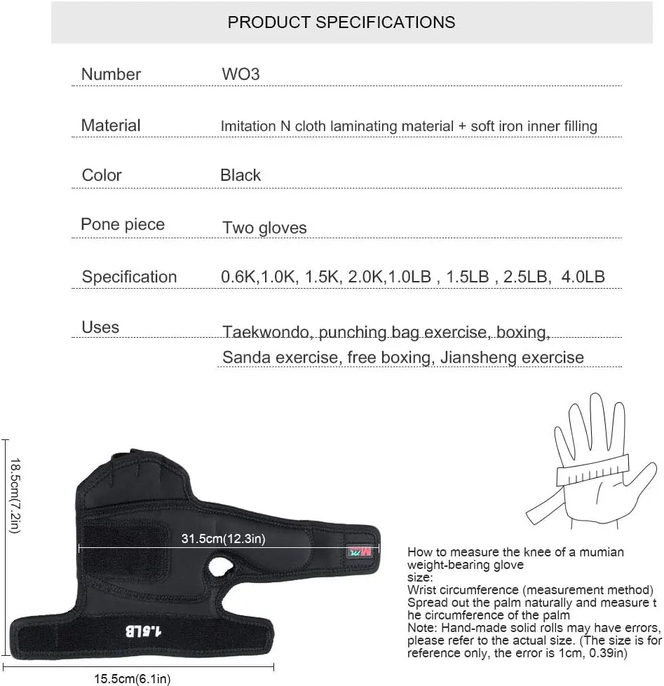 Weighted Boxing Gloves , Fitness Soft Silica Gel Gloves Sandbag Weight Bearing Training Gloves with Wrist Support for Gym Boxing, Cross Training Set of 2 Training Weight Gloves for Cardio Workouts Exercise Kick Boxing MMA Aerobics