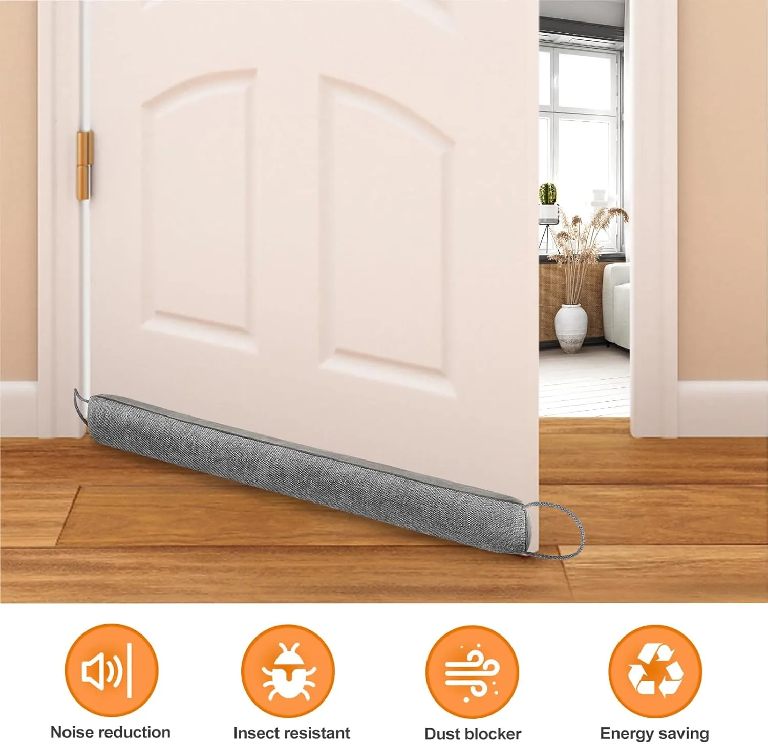 Weighted Door Draft Stopper Under Door Noise Blocker Front Door Insulation Door Draft Guard Weatherproof Strip Energy Efficient Door Accessory (Grey, 32inch)