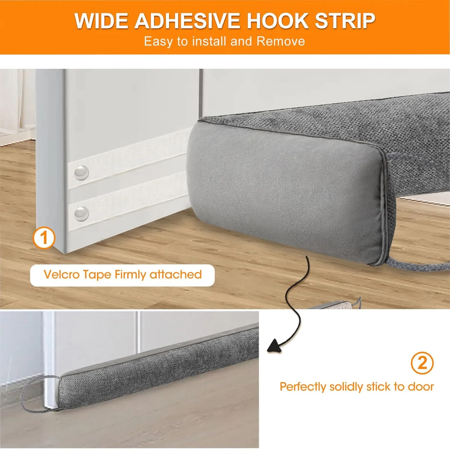 Weighted Door Draft Stopper Under Door Noise Blocker Front Door Insulation Door Draft Guard Weatherproof Strip Energy Efficient Door Accessory (Grey, 32inch)