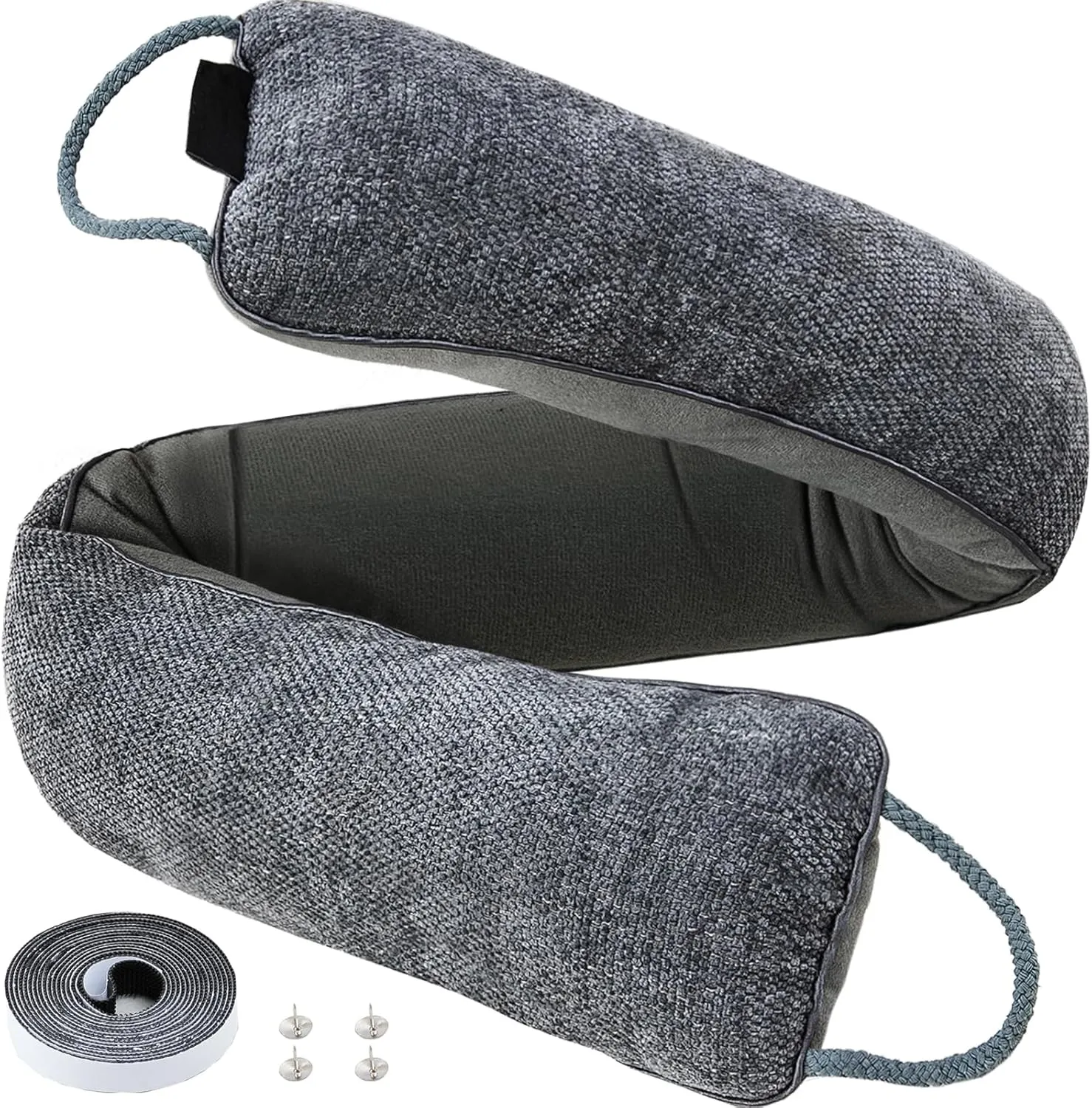 Weighted Door Draft Stopper Under Door Noise Blocker Front Door Insulation Door Draft Guard Weatherproof Strip Energy Efficient Door Accessory (Grey, 32inch)