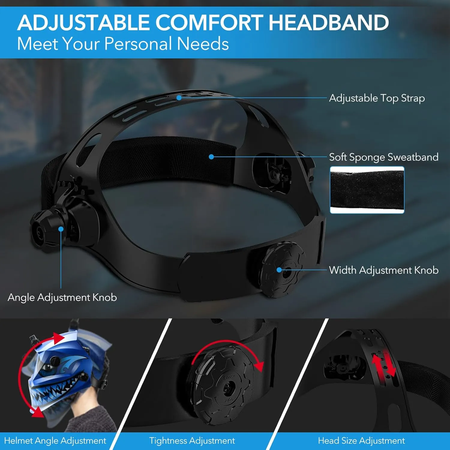 Welding Hood Auto Darkening Welding Helmet with Light True Color 1/1/1/2 Top Optical Clarity Wide Shade 9-13 Welding Mask with Grinding Weld Helmet (KTS-JD03)