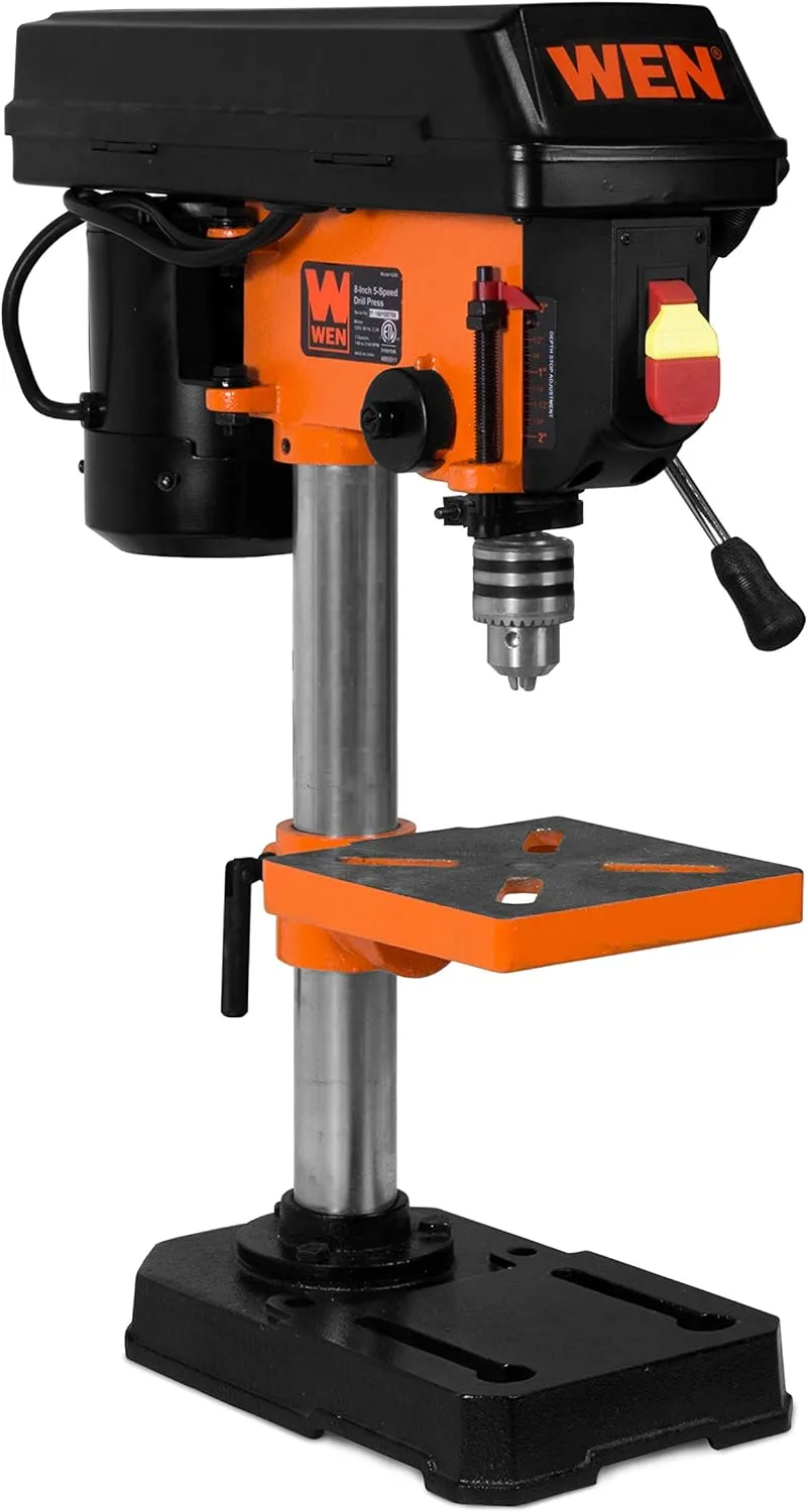 WEN 4208T 2.3-Amp 8-Inch 5-Speed Cast Iron Benchtop Drill Press,Black/Orange