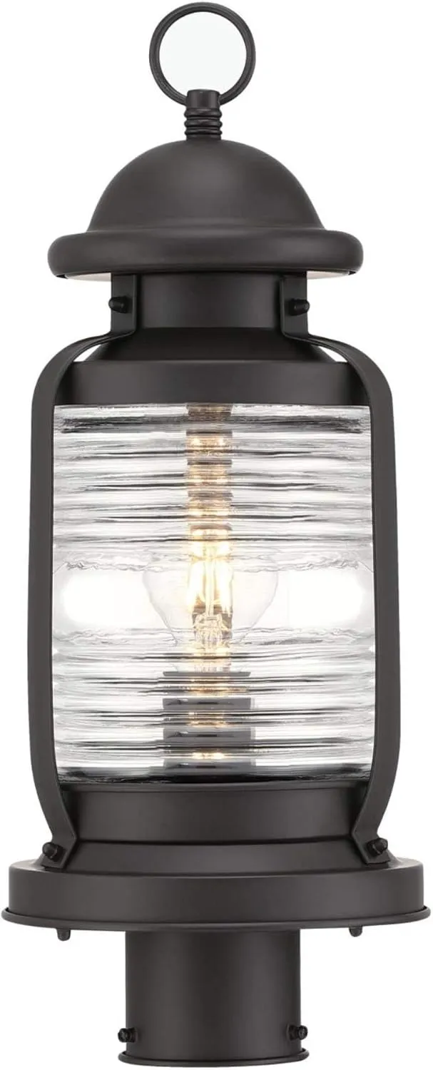 Westinghouse 6113300 Weatherby Rustic/Arts & Crafts One-Light Outdoor Post-Top Fixture, Weathered Bronze Finish, Clear Glass