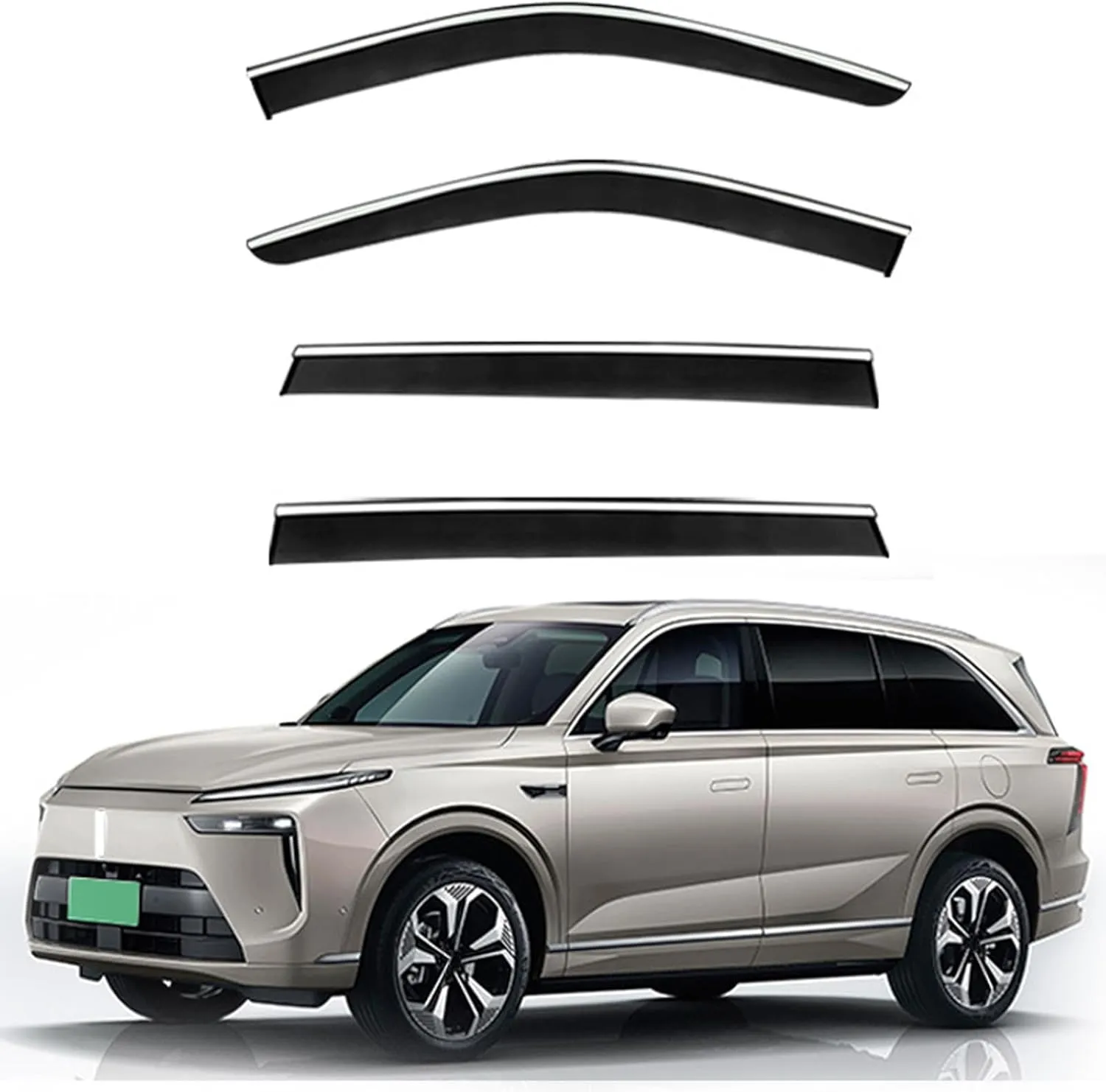 Window Visors for WEY Blue Mountain MK1 2023-2025 Deflectors Extra Durable Vent Shade Weather Protection,Wind Noise Reduction Tape-On Window Deflectors