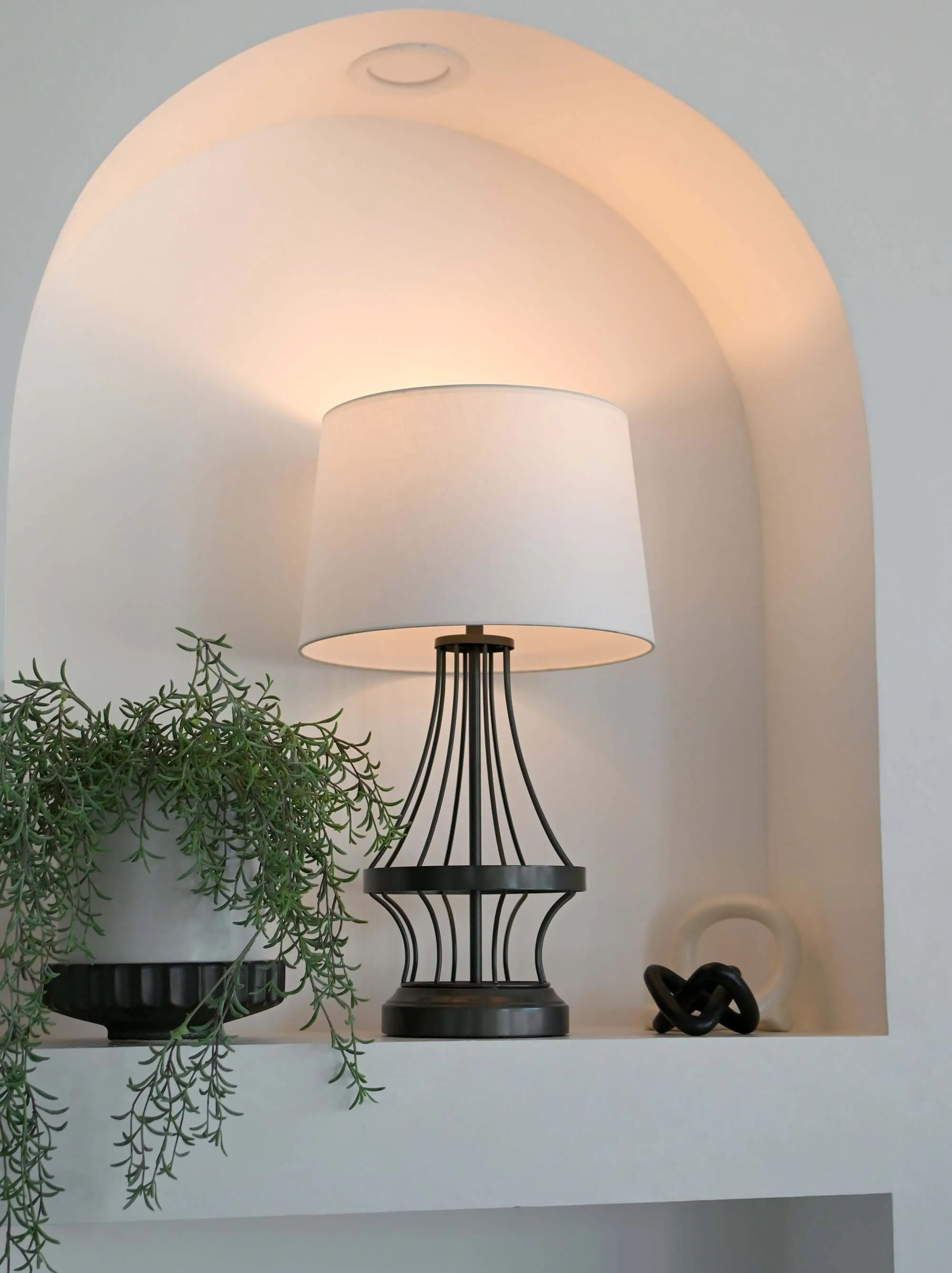 Wire Frame Cordless Lamp - Gun Metal