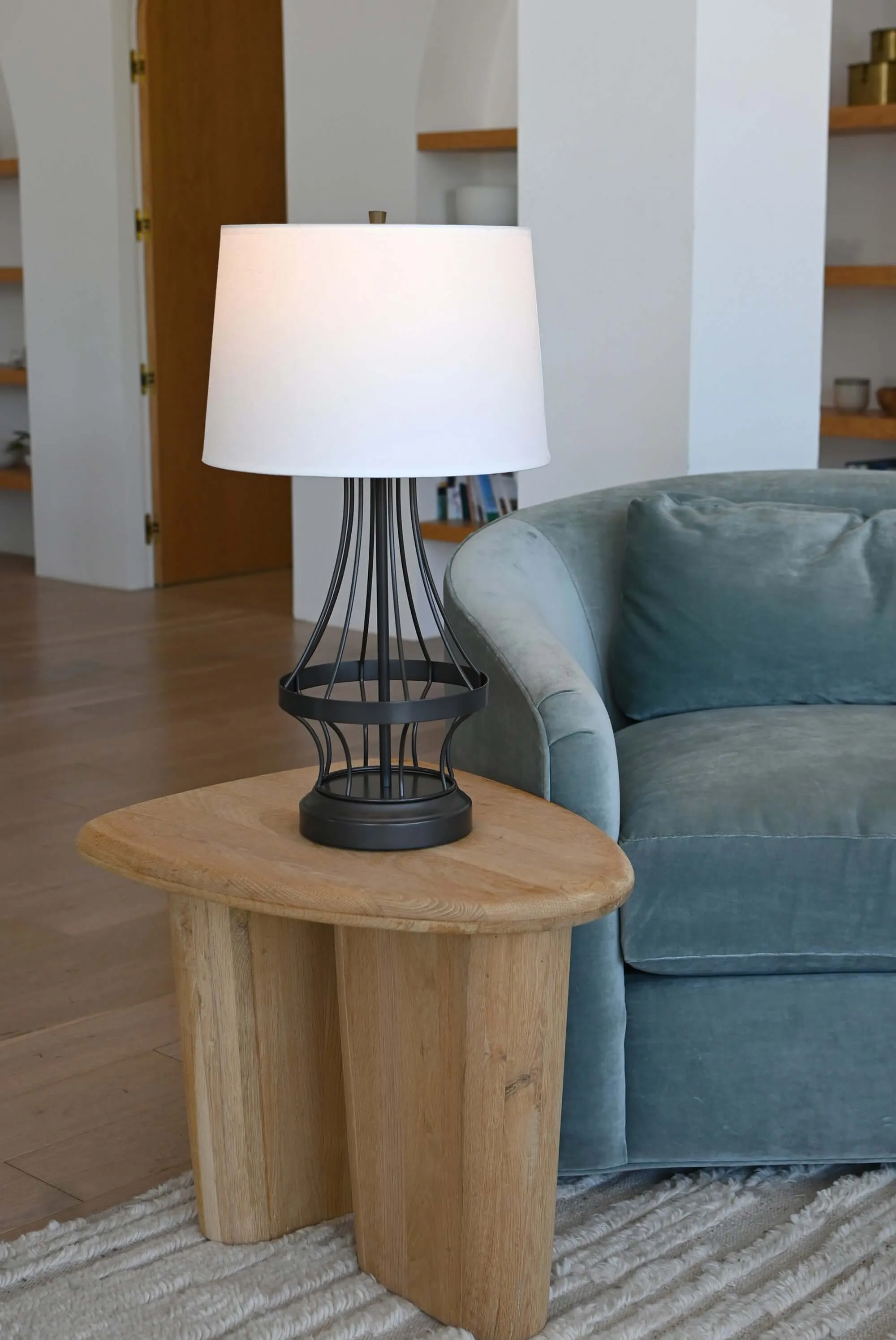 Wire Frame Cordless Lamp - Gun Metal