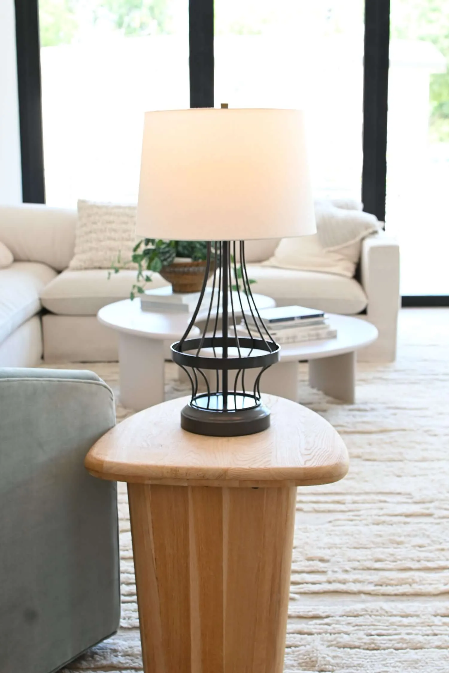 Wire Frame Cordless Lamp - Gun Metal