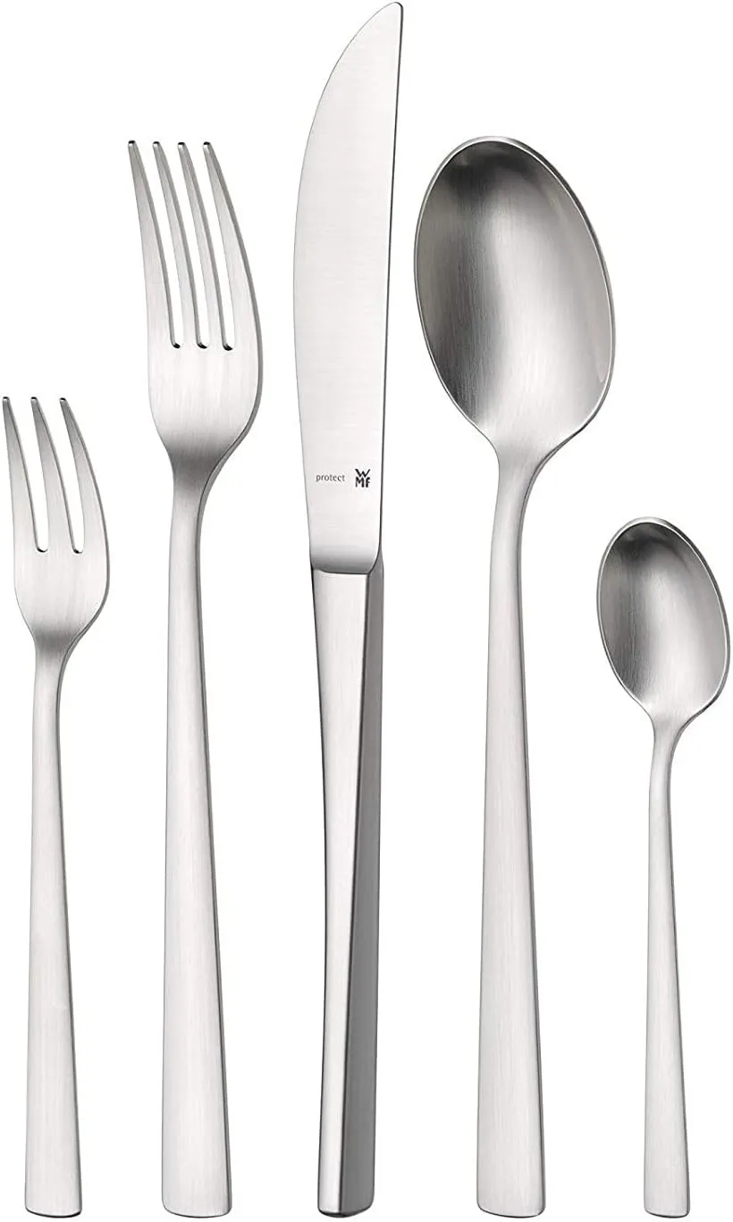 WMF Cutlery Set 30-Pieces for 6 People Corvo Cromargan Protect Stainless Steel Extremely Scratch Resistant with Inserted Blade