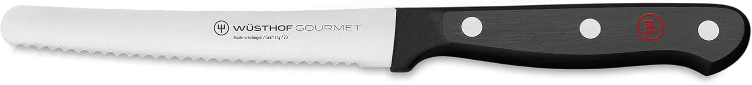 WÜSTHOF Gourmet 4.5" Serrated Utility Knife, Black