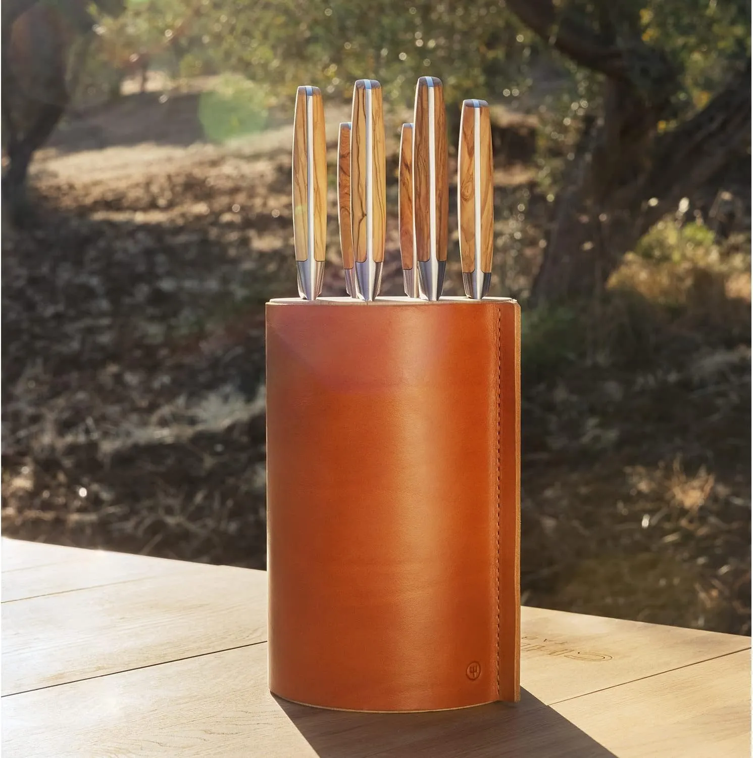 Wusthof Amici Six Piece Knife Block Set | Stainless Steel Knives with Olive Wood Handles
