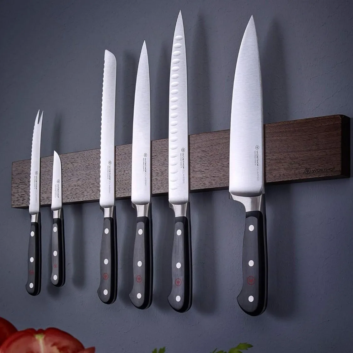 Wusthof Classic 9" Stainless Steel Double Serrated Bread Knife, Black