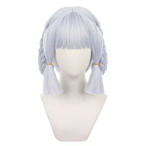 XiongXiongLe Ayaka Wig Grab Ponytail Cosplay Women's Costumes Light Blue Middle Long Hair Wigs for Cos Anime GenshinImpact Party Christmas Halloween Daily Wear