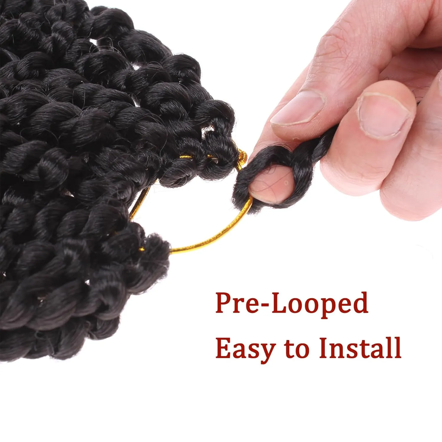 Xtrend 8 Packs Pre-twisted Passion Twist Crochet Hair 14 Inch Natural Black Pre-looped Crochet Braids Hair For Women Bohemian Synthetic Passion Braiding Hair Extension (8packs, 1B#)