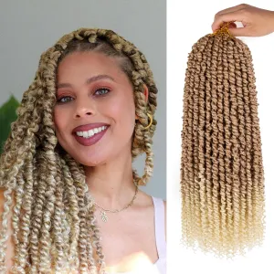 Xtrend 8packs 22inch Pre-twisted Passion Twist Hair Natural Black Pre-looped Passion Twists Crochet Braids Synthetic Hair Extensions Crochet Hair For Women (8packs, 27613#)