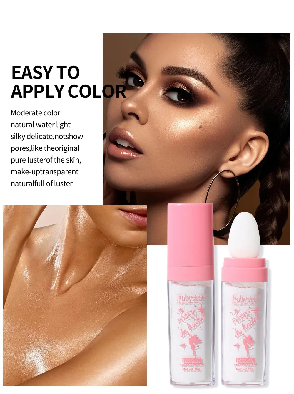 Y-HaLi Fairy Highlighter Powder Set - Create a Natural Glow with a Dimensionalizing Brightening Face Contour and Body Highlighter Powder and Stick (B)