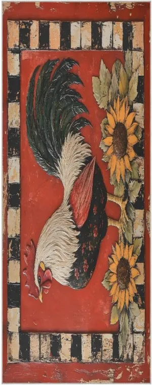 Yoga Towel Country Rooster and Flower Hot Yoga Mat Towel with Grip Dots Sweat Absorbent Non-Slip for Hot Yoga, 24" x72",Soft Yoga Blankets with Travel Bag,Pilates and Workout