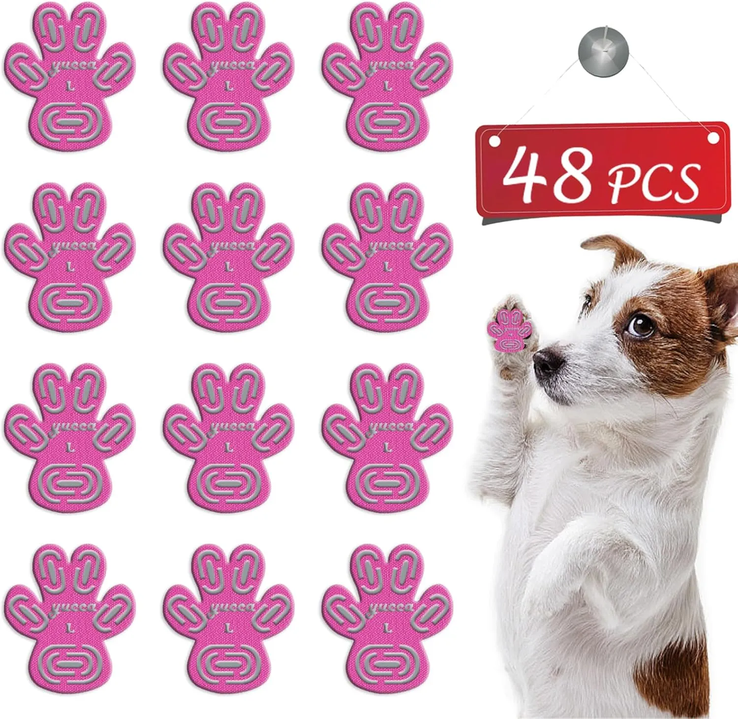 yucca Dog Anti Slip Paw Grips Traction Pads, Dog Paw Protector with Stronger Adhesive, Toe Grips for Dogs from Slipping on Hardwood Floors, Dog Shoes Booties Socks Replacement for Older Dogs