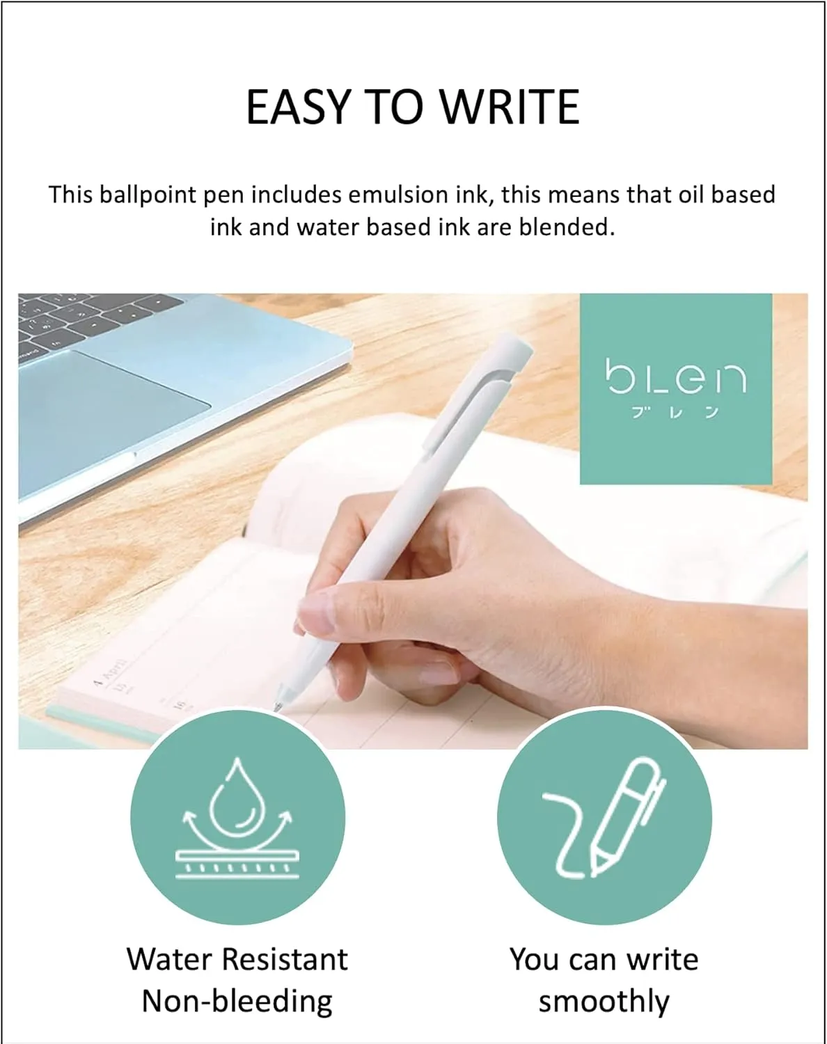 Zebra Blen Retractable Ballpoint Pen, Fine Point 0.5mm, 10 Pack (Black Ink/Gray body), Sticky Notes Value Set, Black(Gray body)