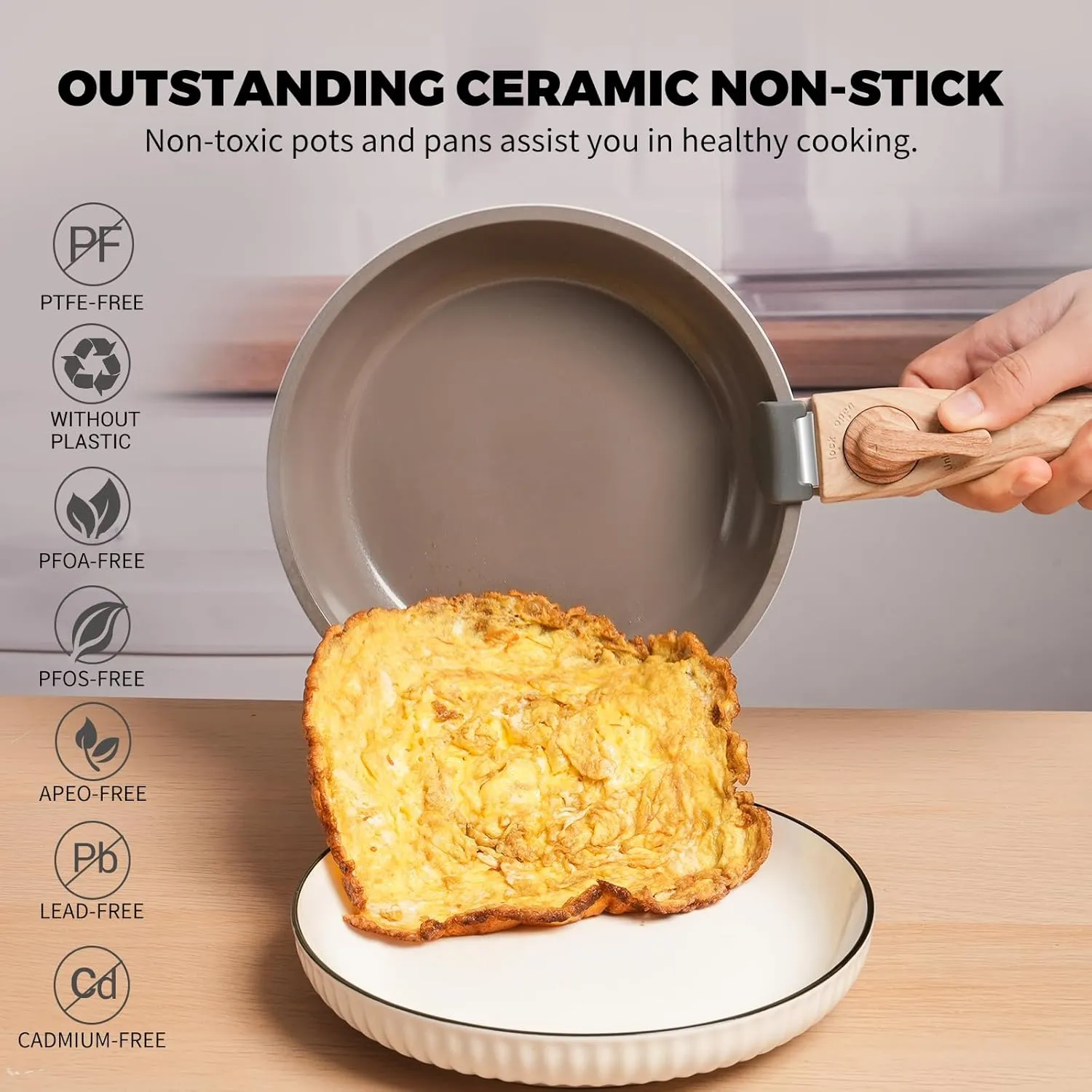 ZHANG XIAO QUAN SINCE 1628 Pots and Pans Set - 13PCS Aluminium Non Stick Cookware, White, Oven Safe, PTFE/PFAS/PFOA Free, Detachable Handle