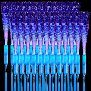 Zhanmai 24 Pieces Upgraded Glow Fiber Wands Sticks LED Light Wands LED Flashing Sticks Glow Flashing Light for Wedding Party Favors