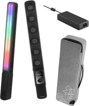 Zhiyun F100 RGB LED Light, 100W 20708 Lux CRI 96  Dimmable Handheld LED Video Light Wand-Black (Combo)