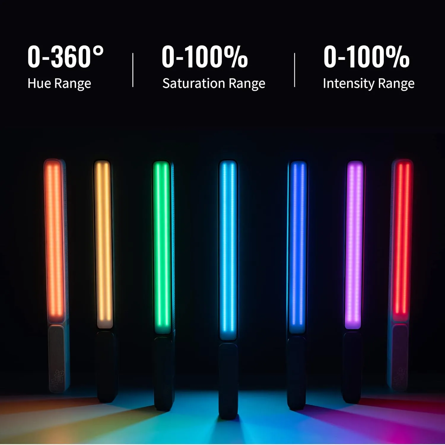 Zhiyun F100 RGB LED Light, 100W 20708 Lux CRI 96  Dimmable Handheld LED Video Light Wand-Black (Combo)