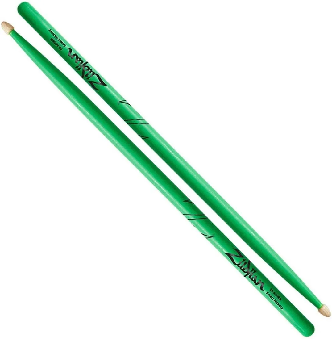 Zildjian 5ACWDGG 5A Acorn Wood Neon Drumsticks - Green