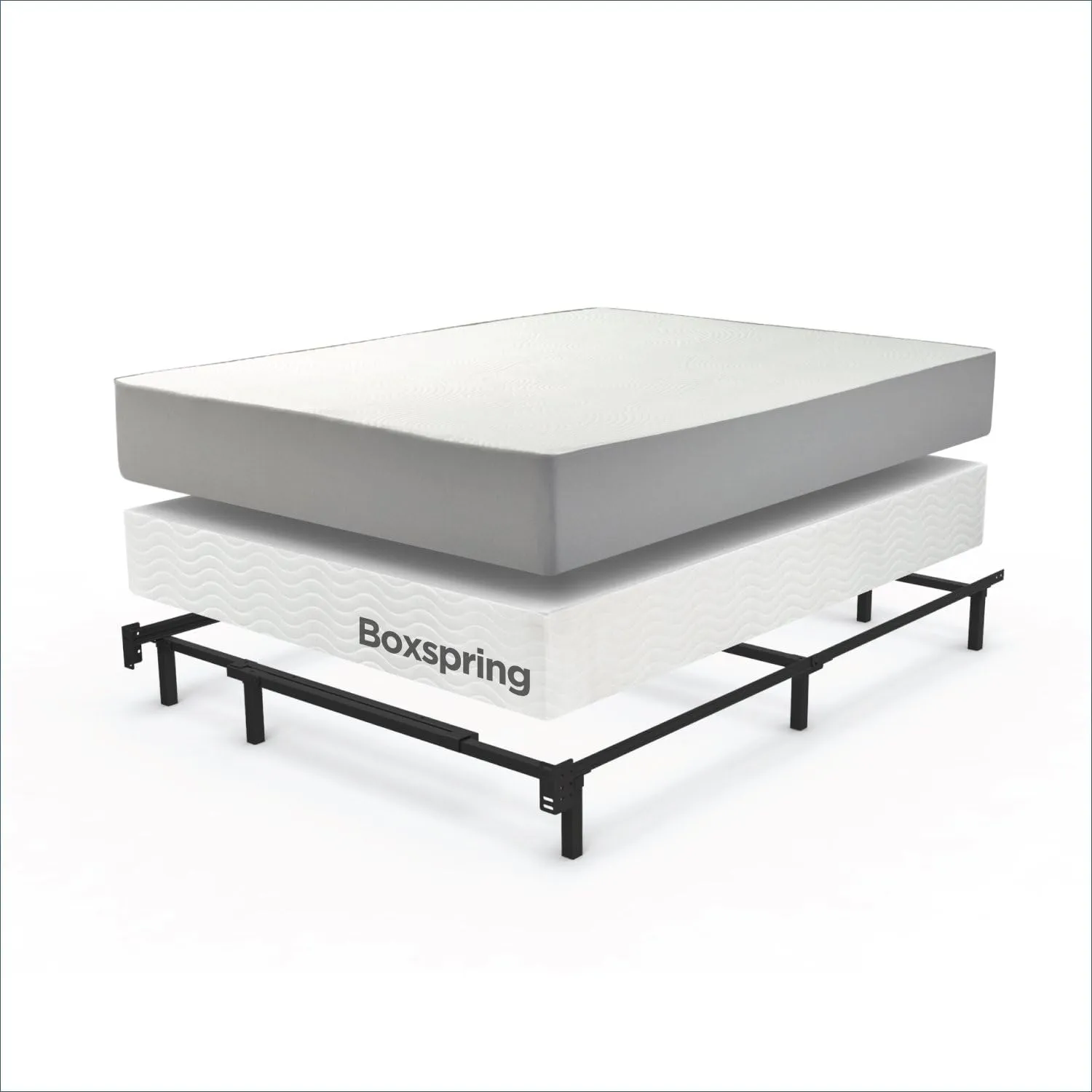 ZINUS Compack Metal Adjustable Bed Frame, 7 Inch Support Bed Frame for Box Spring and Mattress Set, Twin/Full/Queen, Black