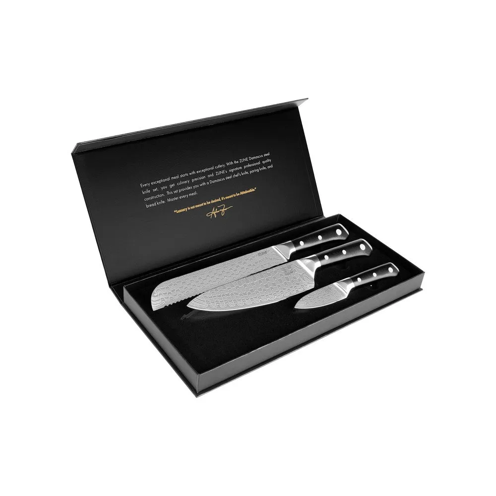 ZLINE 3-Piece Professional Japanese Damascus Steel Kitchen Knife Set (KSETT-JD-3)