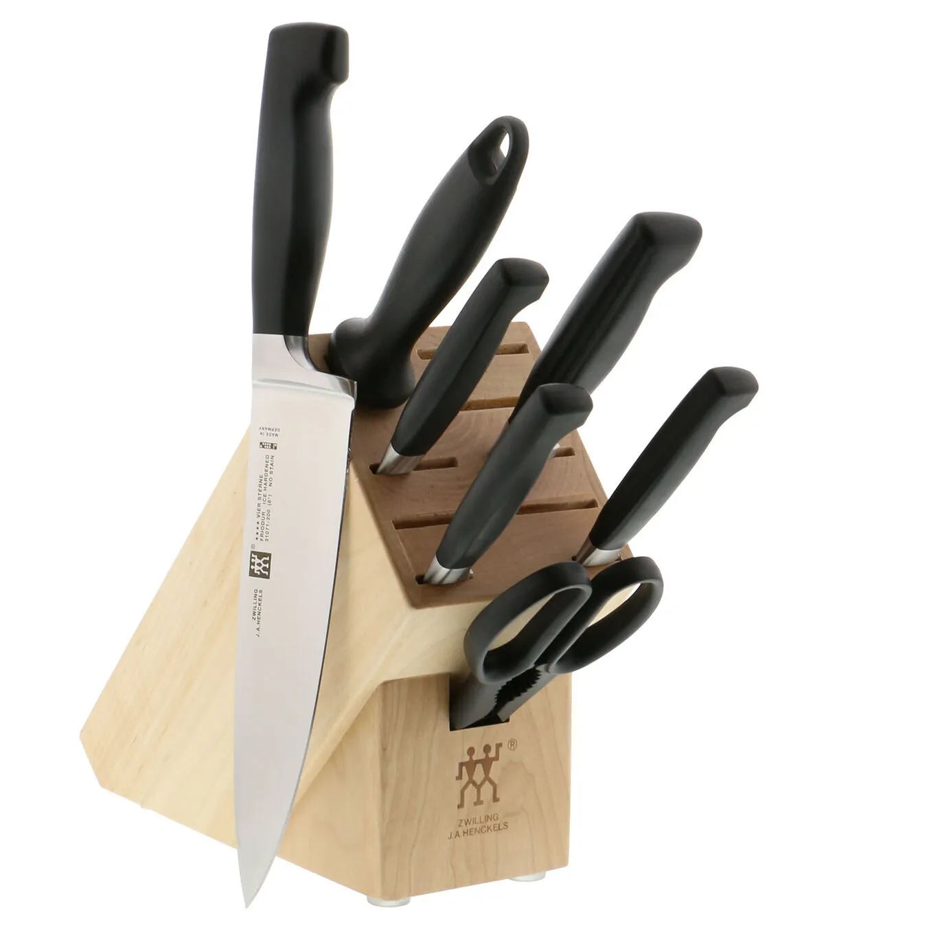 Zwilling J. A. Henckels - Four Star Cutlery Set with Knife Block & Sharpening Steel, 8 Pieces